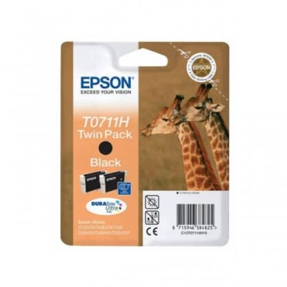 Twin pack! Epson T0711 sort blækpatron 7ml - C13T07114H10 - original