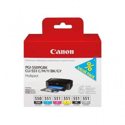 Multi pack! Canon PGI-550/CLI-551 BK-C-M-Y blækpatron 50ml - 6496B005 - original