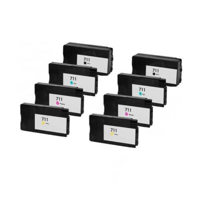 Rabat sæt! HP 711 - 2 x 4 farver BK-C-M-Y - Kompatibel