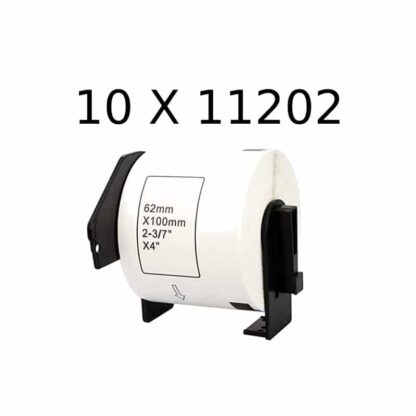 Brother 10 st. DK11202 - fraktetiketter - 300 st. - 62 x 100mm - Kompatibel - DK11202