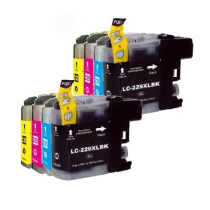 Rabattpaket! Brother LC229XL / 225XL - 2 x 4 färg BK-C-M-Y - Kompatibel - LC229XL - 9.600 sidor
