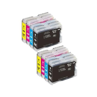 Rabattpaket! Brother LC970 - 2 x 4 färg BK-C-M-Y - Kompatibel - LC970 - 164 ml
