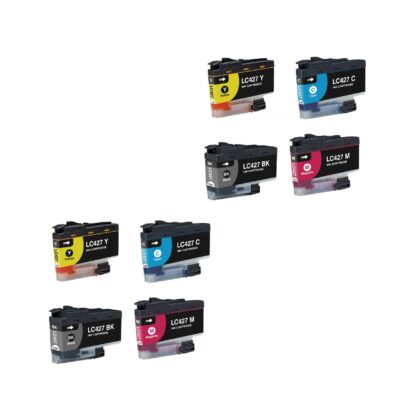 Brother LC427 - 2 x 4 färg BK-C-M-Y - Kompatibel - LC427 - 15.000 sidor