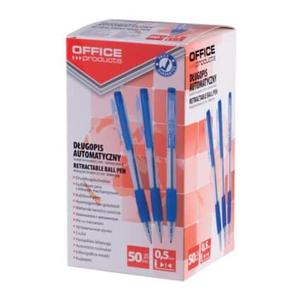 Kulspetspenna Återdragbar OFFICE PRODUCTS, 0,7 mm, blå 50 st.