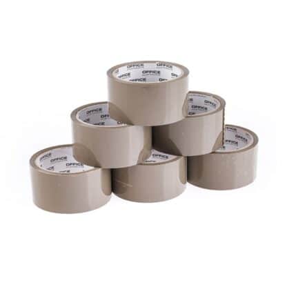Förpackningstejp brun 48mm x 50y akryllim 6 st.