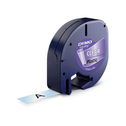 Dymo 12267 svart på klar plasttejp 12 mm x 4 m - Original - S0721530