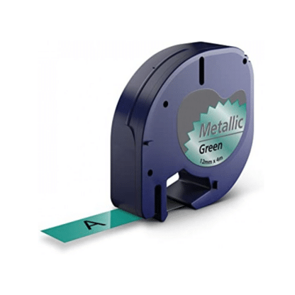Dymo 91209 / 91229 svart på grönmetallic plasttejp 12 mm x 4 m - Kompatibel - S0721740